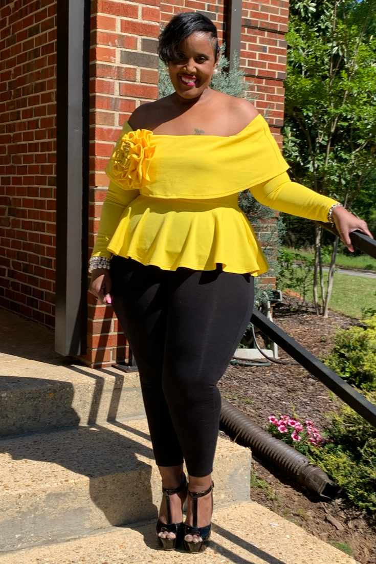 Yellow Flower Top (Plus Size)